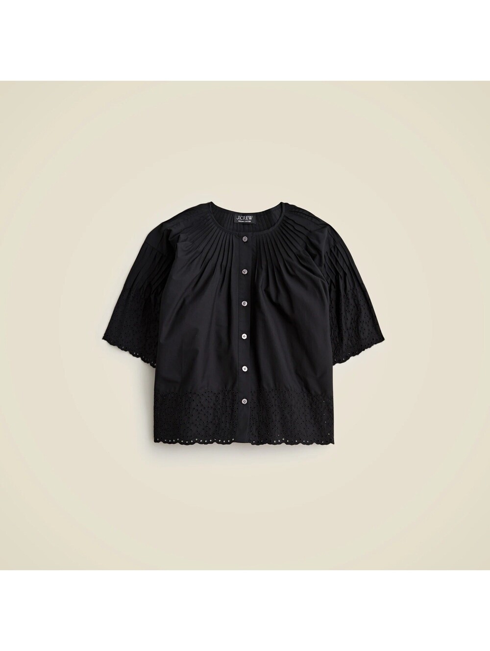 J. Crew Jolie Top Light-weight Eyelet Cotton Poplin Minimalist Style Size Small